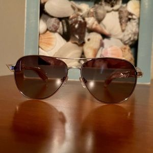 Kate Spade Emmaline Sunglasses Gold Aviator Style NWT